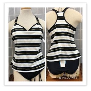 Croft & Barrow, swimsuit, 2 pieces, black/white.: